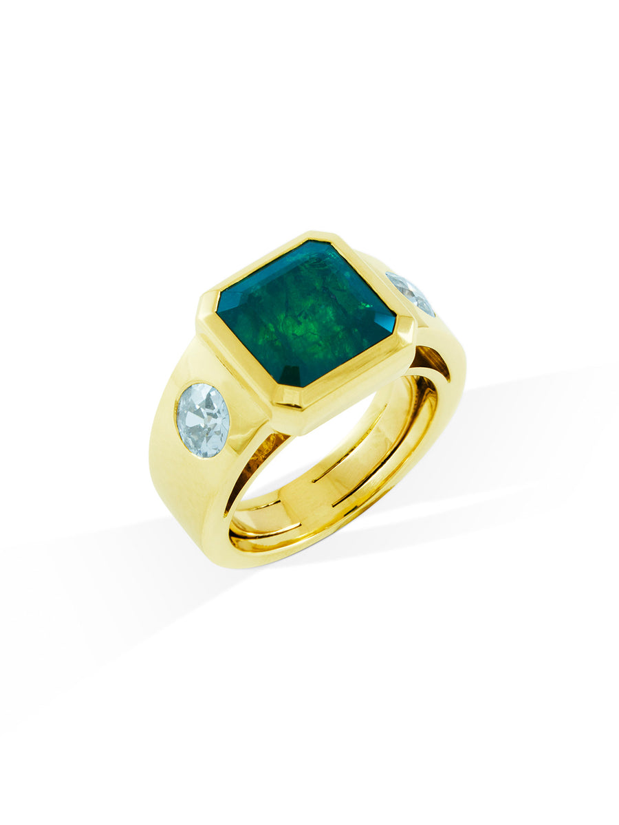 Bague Émeraude et diamants