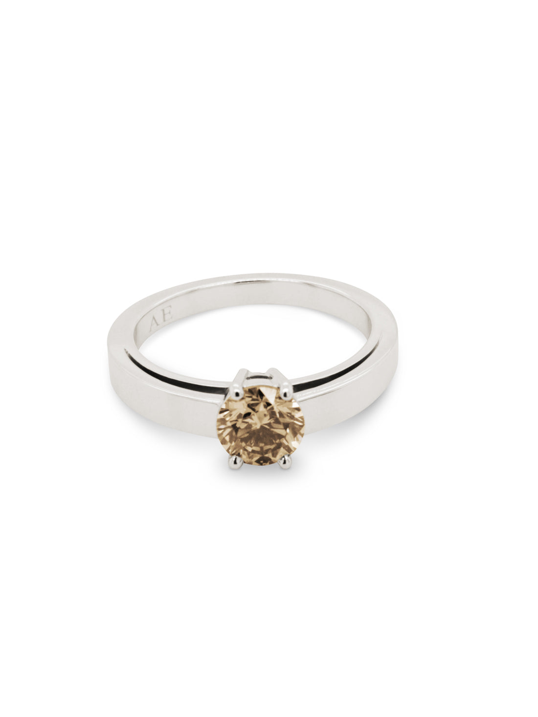 Solitaire diamant champagne