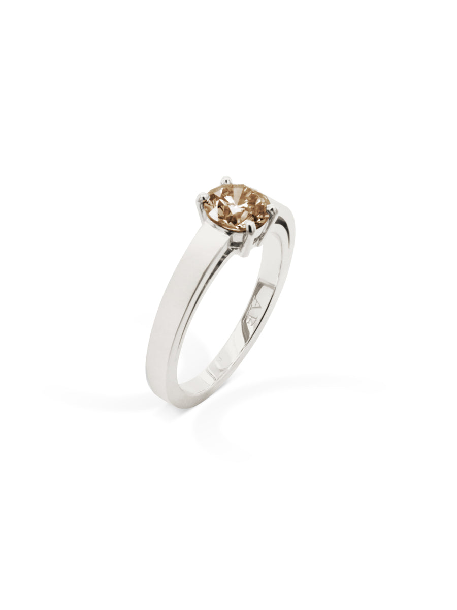 Champagne diamond solitaire
